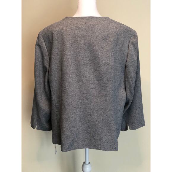 Le Suit Jacket Women’s Size 24W Single Button Heather Gray NEW - Picture 4 of 6